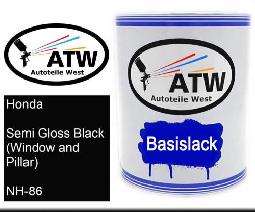 Honda, Semi Gloss Black (Window and Pillar), NH-86: 1L Lackdose, von ATW Autoteile West.